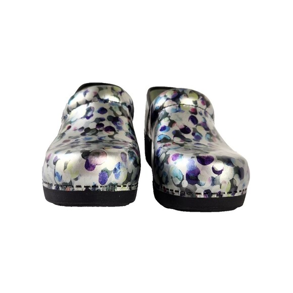 Dansko XP 2.0 Patent Leather Clog Womens EU38 US 7.5 8 Multi Dot Multicolor - Picture 3 of 9